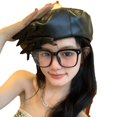 thumbnail image 4 of SikaFu Personal Fashion Bow Leather Beret Female Versatile Painter Hat Yun Duo Hat Shows Face Small Hat, 4 of 4