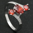 thumbnail image 4 of Birthstone Ring for Women Statement Ring 3 Stone Sterling Silver Cz Ginger Lyne Collection, 4 of 5