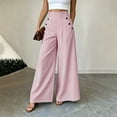 thumbnail image 2 of Gytharion Women's High Waist Striped Wide Leg Pants Double Breasted Draped Floor Length Casual Pants with Pockets Loose Palazzo Trousers, 2 of 7