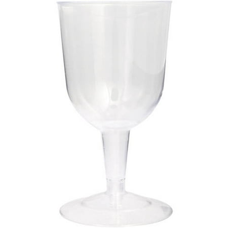 Unique Industries Disposable Plastic Wine Glasses, 5.5 oz, Clear, 8ct