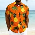 thumbnail image 2 of UVEASISHA Mens Short Sleeve Hawaiian Shirts Casual Pineapple Palm Tree Printed Button Down Shirt Summer Tropical Beach Vacation Clothes Birthday Gifts for Dad Orange XL, 2 of 8