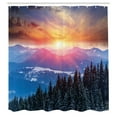 thumbnail image 3 of Ambesonne Forest Shower Curtain, Sunset in Mountains, 69"Wx84"L, Orange Blue, 3 of 5