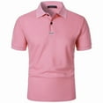 thumbnail image 4 of Afdoent Golf Polo Shirts For Men Solid Color Versatile Male Leisure Loose Collar Button Open Collar Ribbed Sports Short Sleeve Shirt Classic Sport Shirts, 4 of 6