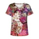 thumbnail image 5 of Puntoco, blusa estampada de verano para mujer, camisetas casuales con cuello en V, camisetas de manga corta, tops Puntoco Puntoco-3747, 5 of 5