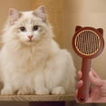thumbnail image 2 of Pet Comb Stainless Steel Pin PP Material One Click Hair Removal Massage Effect Easy Clean for Cats Dogs Shedding Management, 2 of 4