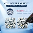 thumbnail image 2 of Pendientes TUHE Moissanite chapados en oro blanco de 18 quilates, 0,8 quilates, 4,5 mm, 2 of 9