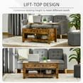 thumbnail image 4 of HOMCOM Lift Top Coffee Table with Hidden Storage and Open Shelves, 4 of 10