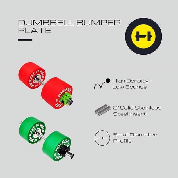 HULKFIT Bumper Plate 45lb (20,4kg) - Disco Olimpico In Gomma Riciclata, Diametro 5,1cm, Inserti Acciaio, Per Sollevamento Pesi