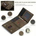 thumbnail image 4 of 1pc 's Slim Tri-Fold Magnetic Card Holder Wallet - Retro PU Leather-like Polyurethane Bifold-like Design, Golden-Tone Accent, Multiple & Cash Pocket - Black/Brown/Dark Grey/Navy/Red/Green - Compact, 4 of 7