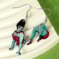 thumbnail image 4 of Halloween Green Monster Stump Design Asymmetric Dangle Earrings Retro Cartoon Style Ghost Festival Ear Jewelry, 4 of 5