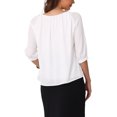 thumbnail image 3 of INSPIRE CHIC Work Shirts for Women's Office Half Sleeve Crew Neck Dressy Casual Tops XS White, 3 of 6