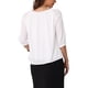 thumbnail image 3 of Camisas de trabajo INSPIRE CHIC para mujeres, blusas casuales elegantes de media manga y cuello redondo, XS, blancas, 3 of 6
