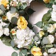 thumbnail image 4 of Corona de hortensias artificiales con hojas de eucalipto verde, corona de flores falsas para la pared de la puerta de entrada como se muestra, como se muestra, 4 of 5