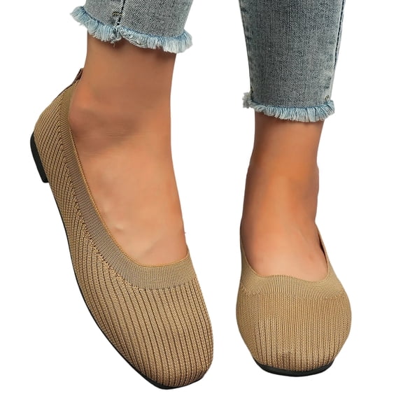 EKVAHL Mesh Flats Loafers for Women Pointed-Toe Soft Knit Ballet Shoe Dressy Casual Slip on Comfortable Office Work Flat Shoe
