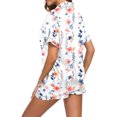 thumbnail image 6 of ibuvkizy Womens Pajama Sets,Silk Pajamas for Women Summer Womens Loungewear,Home Casual Spring and Summer Retro Print Tops and Pants with Pockets,Women's Fashion Gifts, 6 of 7