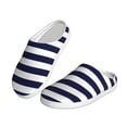 thumbnail image 2 of Picia Navy Blue And White Stripes for Women's Lamb-hug Comfy Fleece House Slippers Memory Foam, Slip-on House Shoes Indoor Outdoor-46/47, 2 of 7