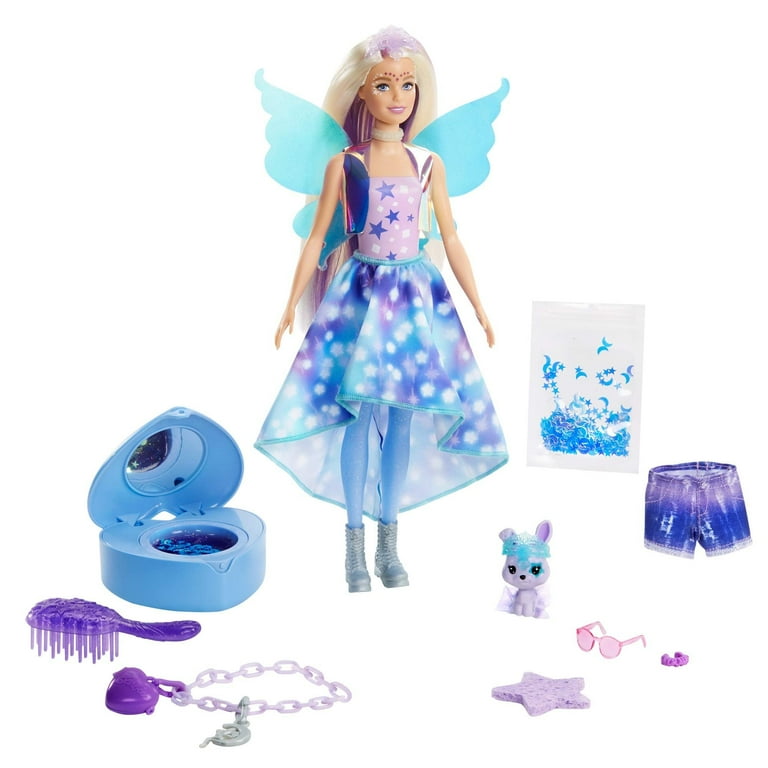 Barbie Color Reveal Peel Doll with 25 Surprises Fairy Fantasy Fashion Transformation