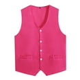 thumbnail image 2 of Runhomal Kids Boys Girls Buttons Volunteer Activity Vest Solid Color Sleeveless Waistcoat Party Hot Pink XXL/14, 2 of 5