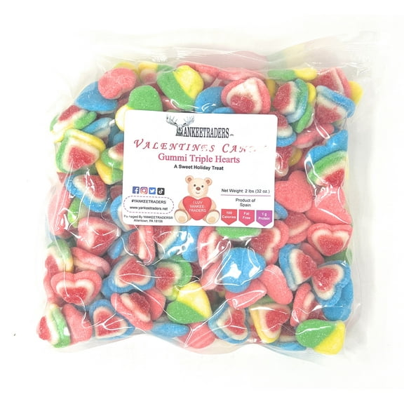 YANKEETRADERS Gummi Triple Hearts, 2 Lbs