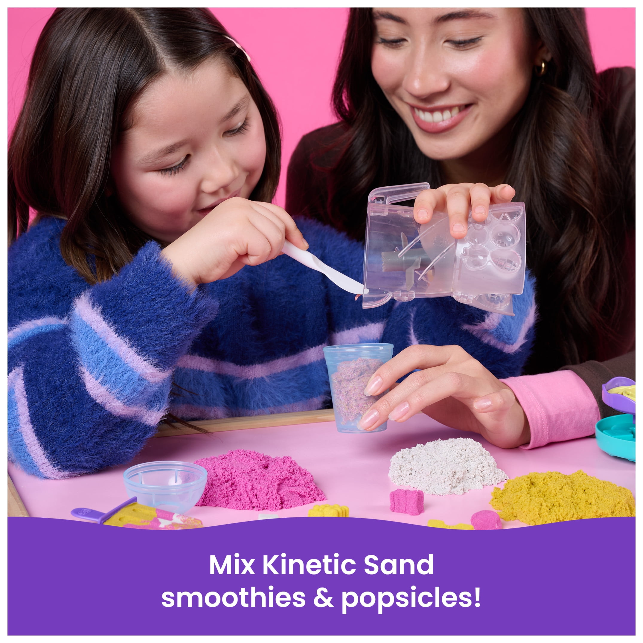 Kinetic Sand, Smoothie Mixer with 14 oz Play Sand & Tools, Play Food Toy for Ages 5 and up