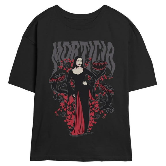 Juniors Wednesday Floral Morticia T Shirt