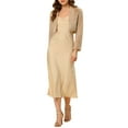 thumbnail image 2 of INSPIRE CHIC Women's Collarless Long Sleeve Open Front Faux Fur Shrug Cropped Coat L Khaki, 2 of 6