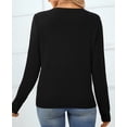 thumbnail image 3 of QUALFORT Women’s 100% Cotton Crew Neck Long Sleeve Pullover Sweater – Soft Lightweight Knit Top, 3 of 6