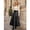 Black, variant on Women's High Waist Faux Leather Midi A-Line Skirt with Flared Hem