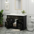 thumbnail image 3 of 48" Fully Assembled Single Bathroom Vanity with Engineered Stone Top, Ceramic Sink, Hand Paint, 3 of 11