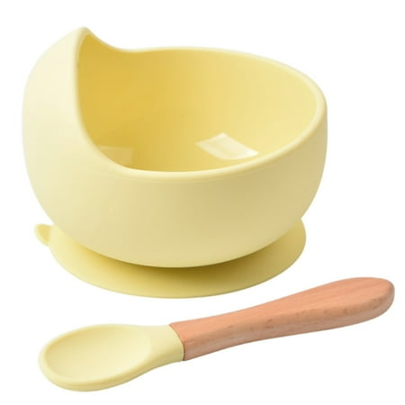 

Silicone Stay up Food Bowl And Spoon Set with Improved Super Suction Base For Baby and Toddler Marbling