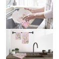 thumbnail image 5 of Pink Easter Kitchen Dish Towels for Drying Dishes Set of 4, Spring Easter Bunny Eggs Floral Buffalo Plaid Waffle Weave Microfiber Hand Tea Bathroom Towels Quick Dry & Absorbent Towel 12x12, 5 of 7