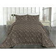 thumbnail image 2 of Ambesonne Exotic Quilted Bedspread Set 3 Pcs, Hawaii Minimalist Leaves Art, Twin, Brown White, 2 of 4
