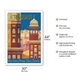 thumbnail image 2 of Pakistan - Wazir Khan's Mosque - Lahore Pakistan - Muslim Architecture - Vintage Travel Poster c.1950s - Fine Art Matte Paper Print (Unframed) 30x44in, 2 of 4