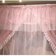 thumbnail image 7 of 4 Corners Post Ruffle Princess Bed Canopy Curtain-Double Layer Cozy Drape Netting 4 Opening Mosquito Net for Girls Adults Bedroom Decoration (Pink/Whtie, 47" W*78" L*82" H/Twin), 7 of 7