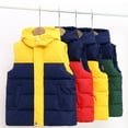 thumbnail image 4 of YTDSCS Kids Girl's Boy's Hooded Warm Padded Vest Toddler Puffer Cotton Colorblocking Waistcoat Fall Winter Thick Sleeveless Jacket 4-13 Years Old, 4 of 8