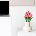 thumbnail image 3 of Blue Flowers Fake Tulips Artificial Flowers, 13 Inch Real Touch PU Flowers for Decoration, 10 Pcs Tulip Flowers Bouquet for Vase, Mother's Day Easter Valentines Gifts, 3 of 5