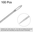 thumbnail image 3 of Uxcell 4.72 inch Beading Needles Fine Thin Long Straight Sewing Embroidery Threads Stainless Steel Silver Tone 100pcs, 3 of 5