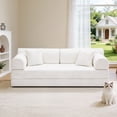 thumbnail image 2 of Convertible Sleeper Sofa Bed with Pillow, Corduroy Folding Mattress Couch for Living Room, Floor Lounge Sofa with Fixed-Shape Frame for Small Apartments, Beige, 2 of 9