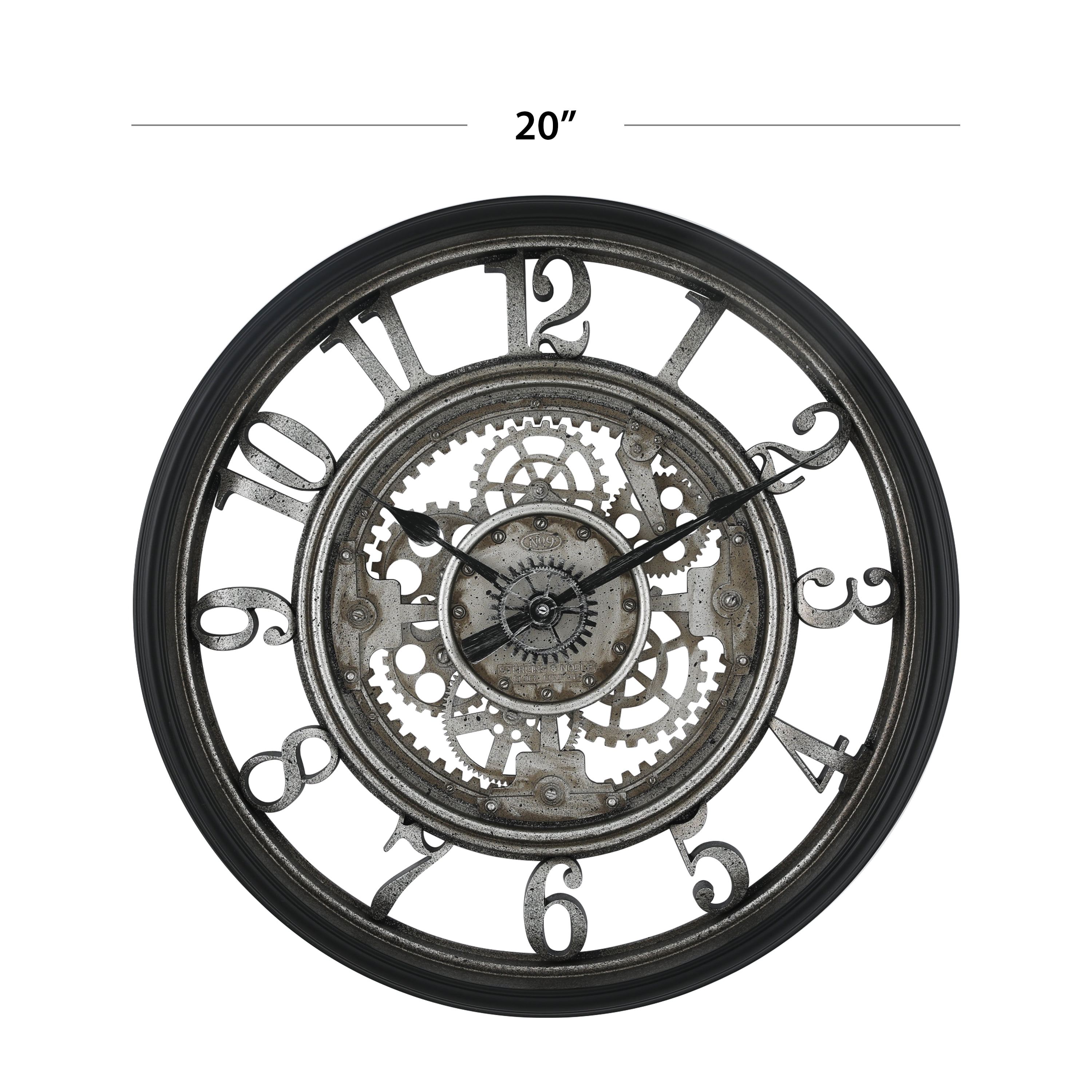 Better Homes & Gardens 2.95" Quartz Victorian Industrial Wall Clocks, Elevated