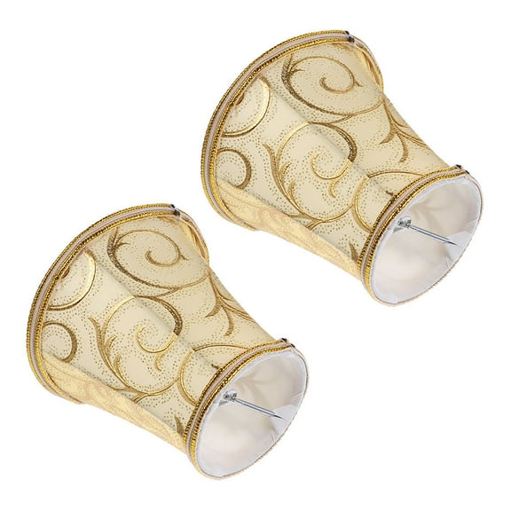 PAMINGONO Small Light Shade Golden Fabric 2Pcs 5.1x5.1x4.7in