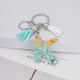 thumbnail image 2 of Llavero de letras con borlas verdes | Colgante de cristal acrílico | Lámina de oro, pegamento en gota, joyería de piedra engrosada | Amuleto de bolso con estilo, accesorio para mochila | 1 pieza, 2 of 2
