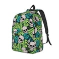 thumbnail image 2 of Balery Skull and Palm Leaves Vintage Canvas Backpack for Men and Women - Large Capacity, Durable Travel Laptop Bag for School, Work, Hiking, and Outdoor Activities, 2 of 7