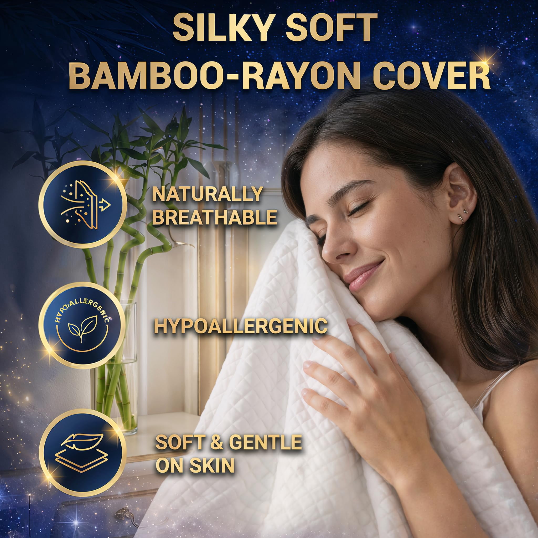 Queen Memory Foam Pillow  Adjustable Shredded Odor-free For Neck & Shoulder Support Side Sleepers Airflowpro