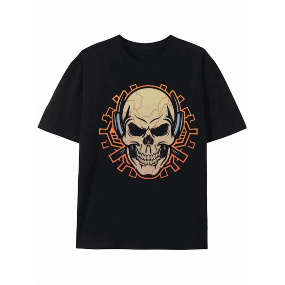 Cyberpunk Skull Gear Graphic Tee