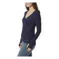 thumbnail image 3 of ANNE KLEIN SPORT Womens Navy Long Sleeve V Neck Top M, 3 of 4