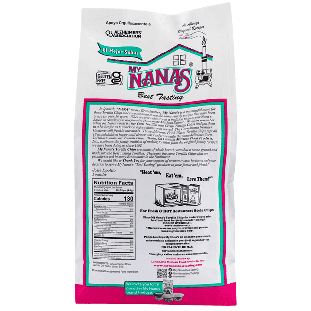 My Nana's Authentic Thin & Crispy Tortilla Chips, Lightly Salted 12oz.