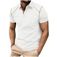 thumbnail image 2 of BXINGOHAI Men's Henley Short Sleeve Shirt Lightweight 3 Button Tops Casual Summer Shirt Soft Fashion White,L, 2 of 6
