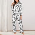 thumbnail image 2 of Balery Retro Rooster Conjunto de Pijama con Estampado para Mujer, Conjunto de Dos Piezas con Manga Larga, Ropa de Dormir Suave con Bolsillos, Pijamas Cómodos-Medium, 2 of 7