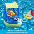thumbnail image 3 of Baby Inflatable Pool Float With Canopy, Car Shaped Swim Float Boat For Infant Toddler Kids, 3 of 5