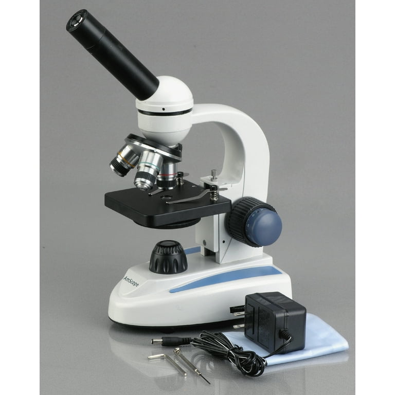 40X-1000X Metal Frame Glass Lens Digital Student Microscope + USB Came –  AmScope